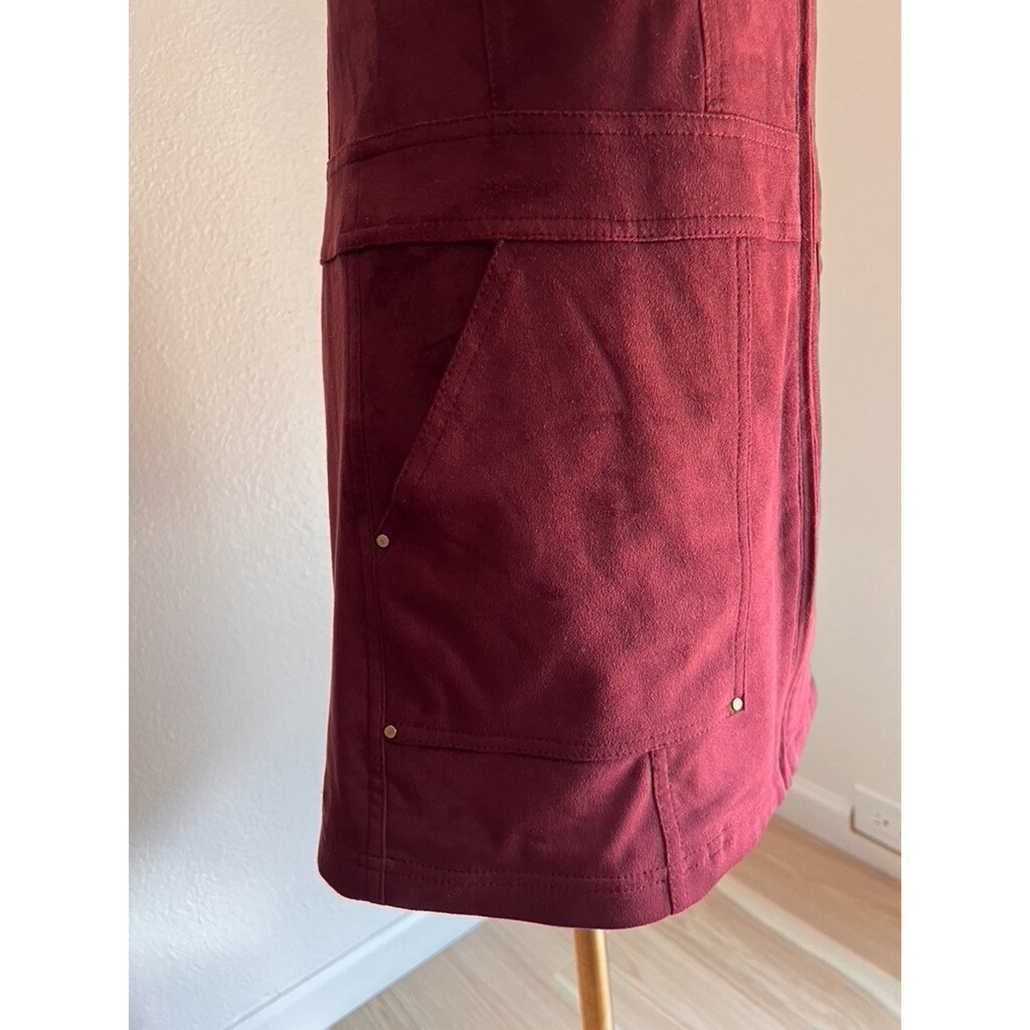 Laundry by Shelli Segal Sz 0 Small Faux Suede Zip Up 60s Mod Mini Dress Retro