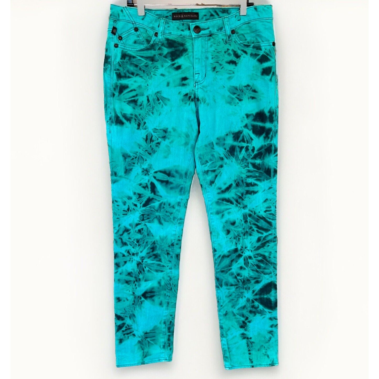 Rock Republic Berlin Tie Dye Jeans 14M 35” Skinny Jean Hippy Festival Funky