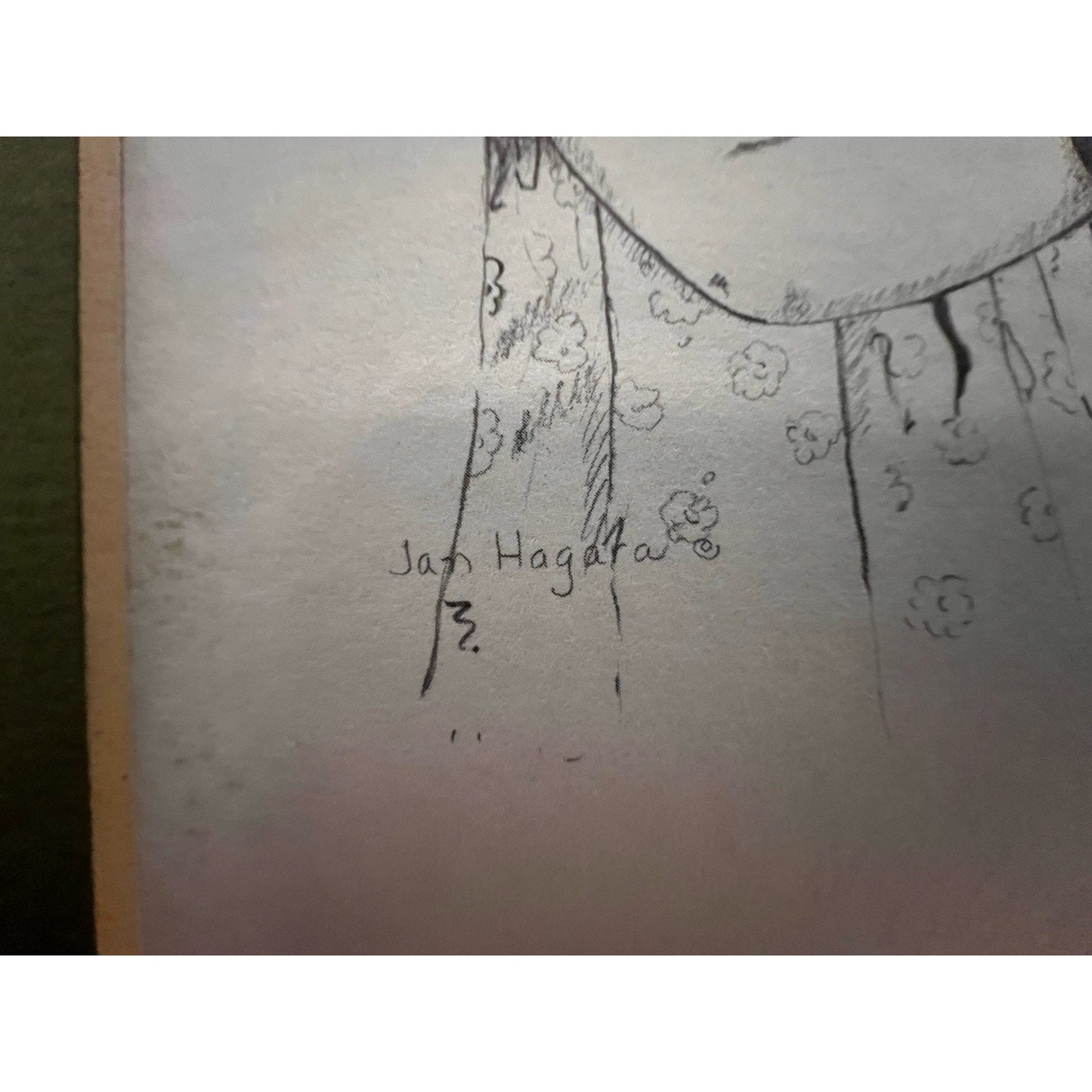 Jan Hagara Signed Pencil Lithograph of Little Girl and Her Doll