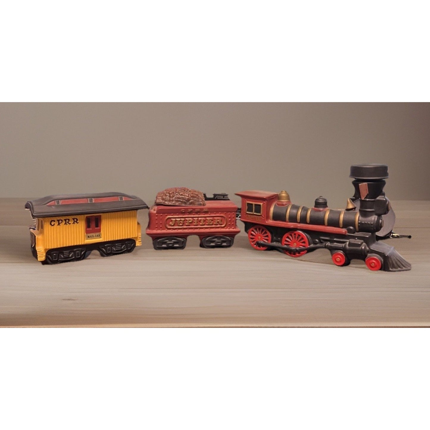1969 McCormick Commemorative Jupiter Train Decanter Set Featuring McCoy Pottery