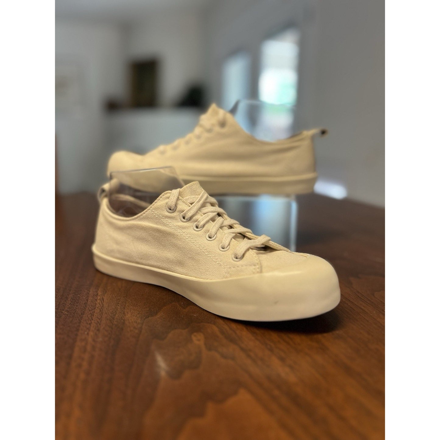 COS Lace-Up Canvas Plimsolls Sneakers Crème Color Women’s Size 8