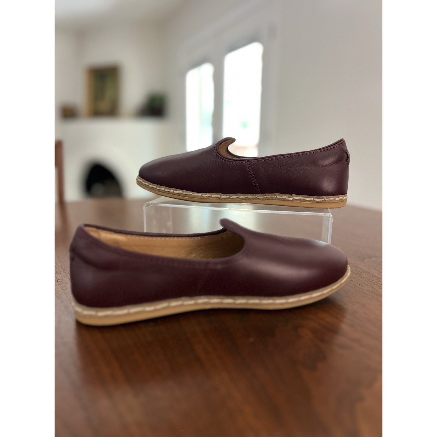 Charix Slip-on Leather Women’s Bordeaux Color Loafer Size 5 US 36 EU