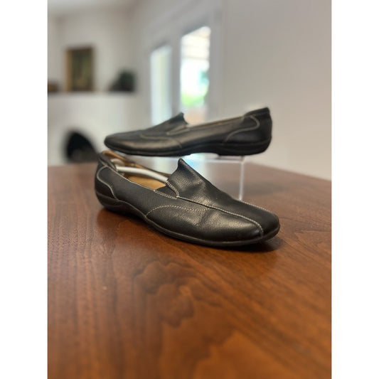 OluKai Black Leather Men’s Size 11M Slip-on Drop-in Fold Down Heel