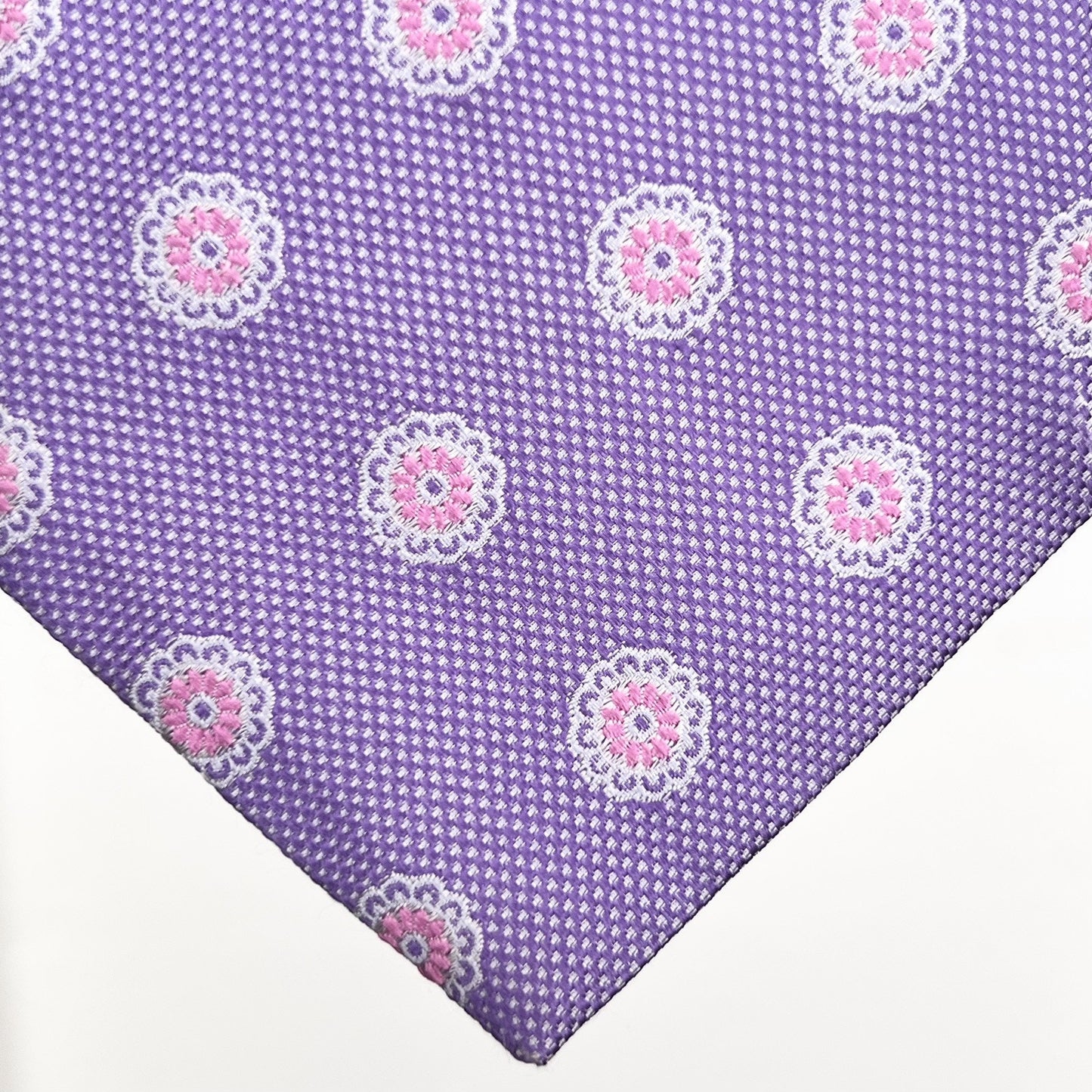Brooks Brothers Tie Makers and Merchants Purple Pink Foulard Medallion Designer