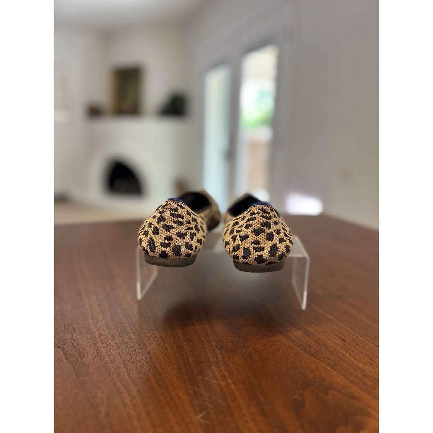 Rothy's The Point Leopard Flat Knit Slip-on Women's Size 9.5 Comfort Everyday