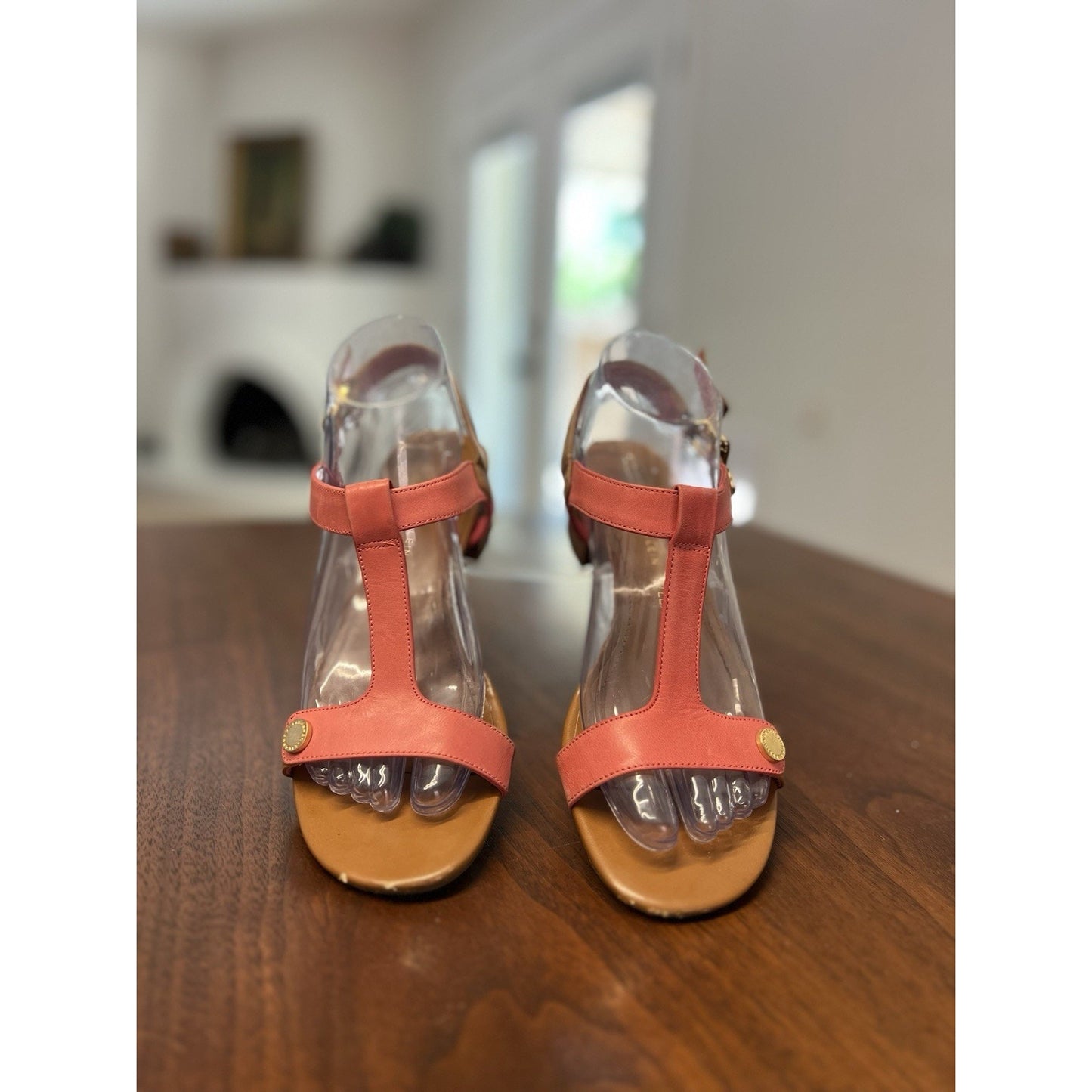 Anne Klein T-strap iFlex Dress Sandal Pink / Coral Women’s Size 7.5