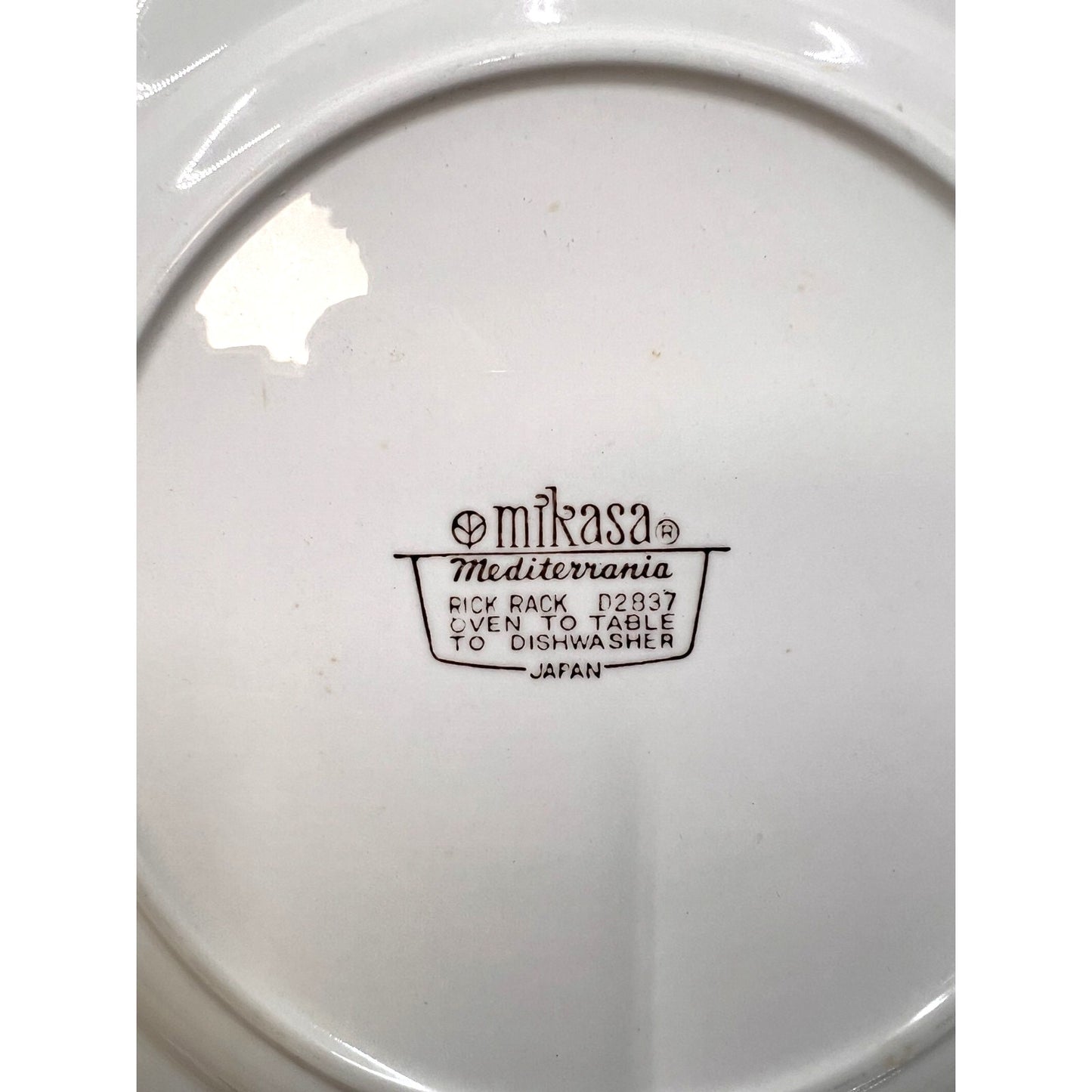 Vintage Set of 4 Mikasa Mediterrania Rick Rack 10.75" Dinner Plate Made in Japan