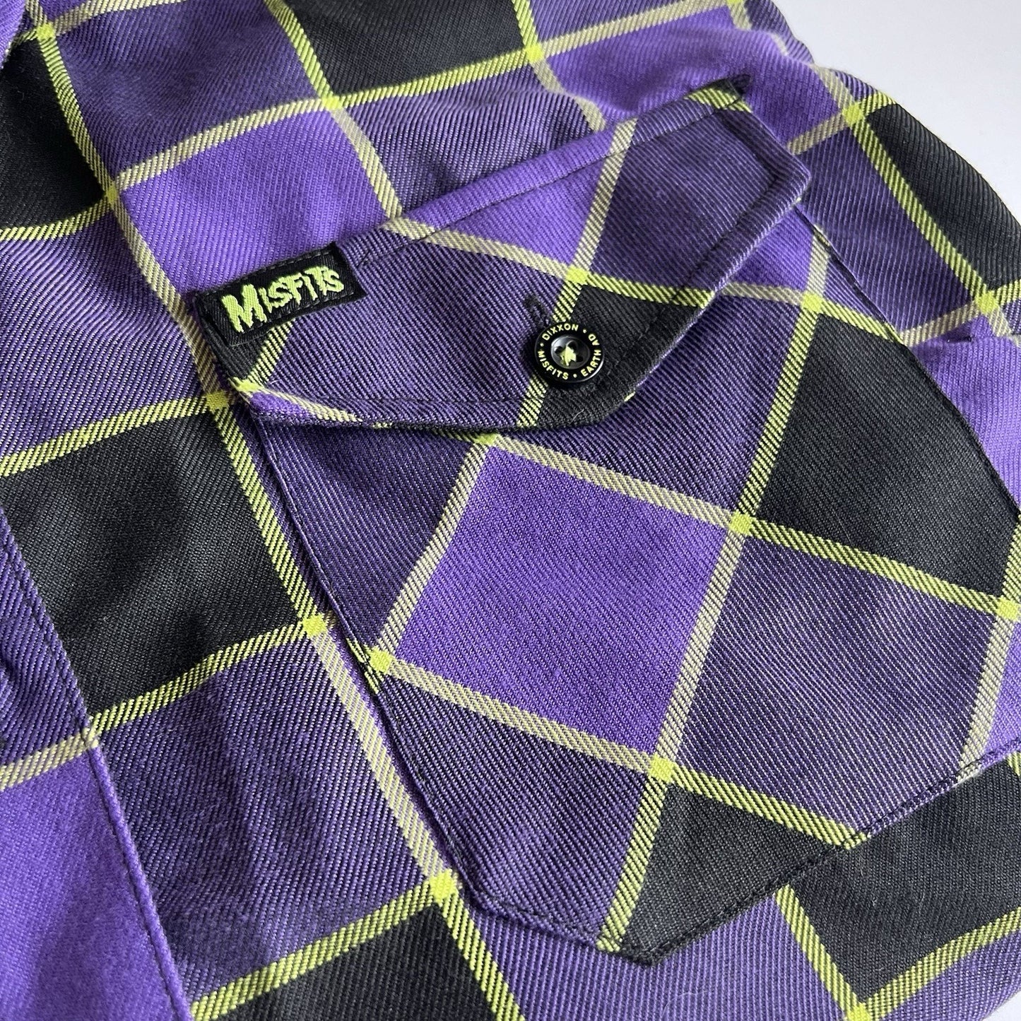 Dixxon MISFITS Flannel XL Earth AD Men's Long Sleeve Danzig Purple Green Plaid