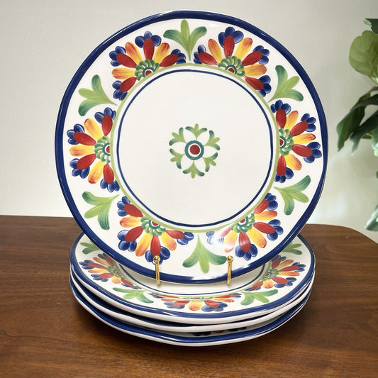 4 x Amalfi Certified International 11” Dinner Plates Joyce Shelton Mediterranean