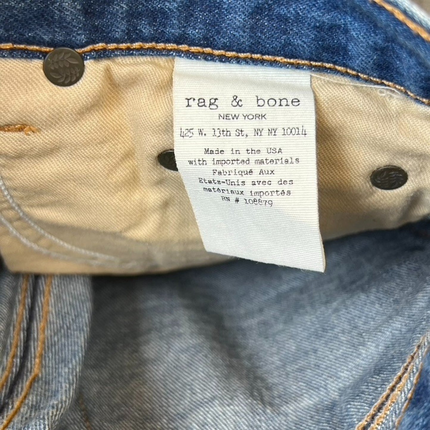 $175 Rag n Bone "Segrin" (Sz 24) Cuffed Denim Short Devon REVOLVE High Rise