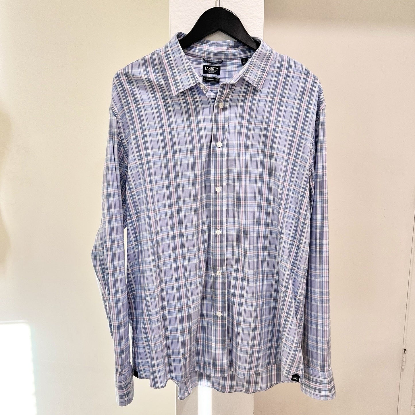 Faherty Reserve Movement Shirt XL Coastal Gingham Plaid Long Sleeve Button Up