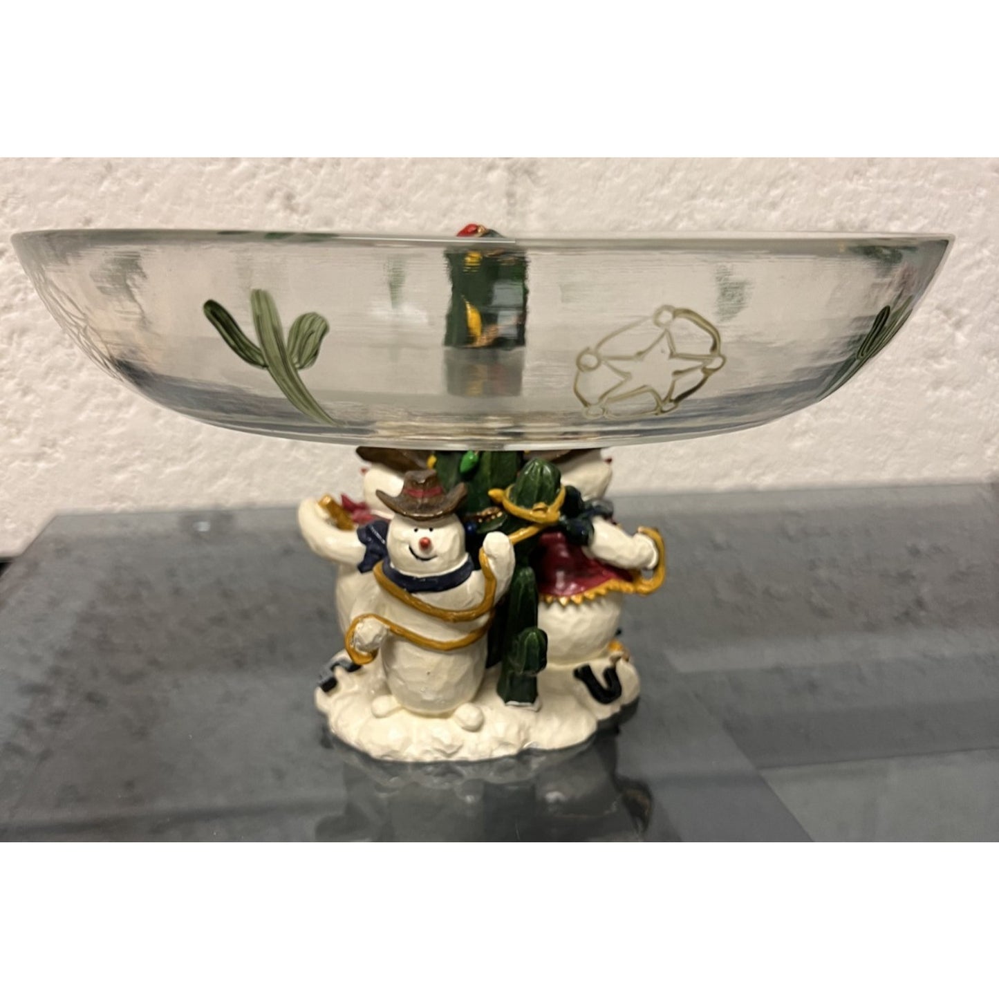 Sonoma Life+Styles SW Snowman Christmas Ceramic & Glass Painted Candy Dish