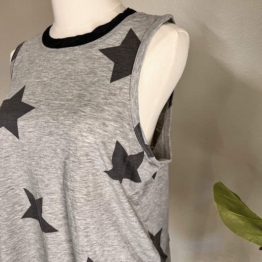 NWOT Ariat Women’s Sleeveless (L) Relaxed Fit Star Lightweight Grey Tank Top