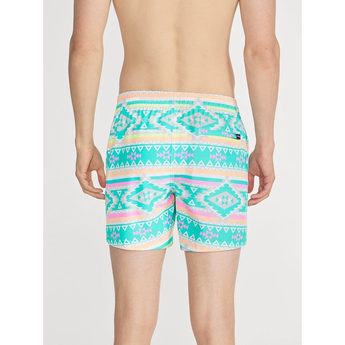 Chubbies (M) En Fuego 5.5” Swim Trunks Neon Aztec Print Brief Liner Retro 90s