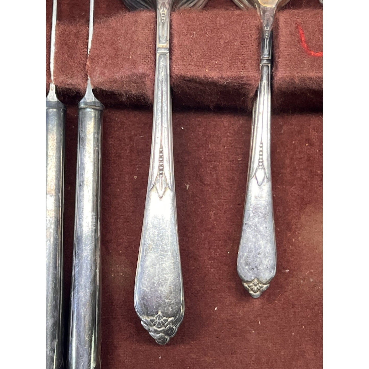 Vintage Rogers XII Flatware 61 Piece Set In TARNDT Chemically Treated Wood Box