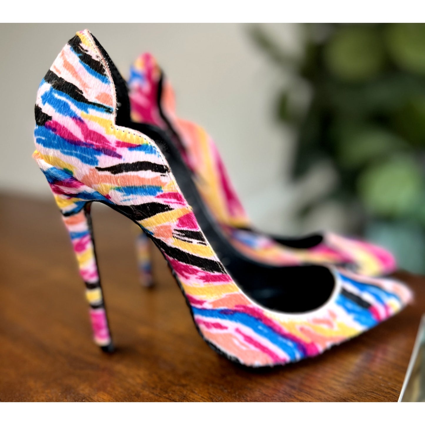 Lust for Life Kash Wild Multi Pony Fur Pumps Size 8 Lulu's Party Stiletto Heels