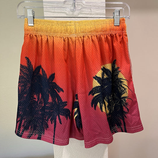 Inaka Power Shorts Mens (S) 25” Mesh Miami Vice Sunset Ombré Streetwear Pockets