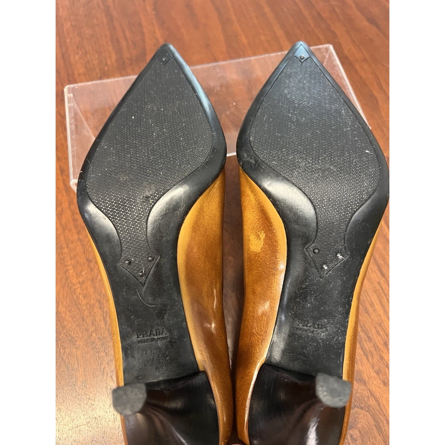 Vintage Prada Pointed-toe Brown Leather Pumps Women’s Size 38 / 7.5