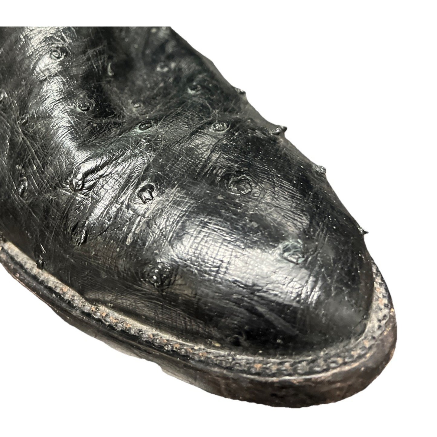 Lucchese Classic Black Full Quill Ostrich Leather Luke Western Boots Sz 11