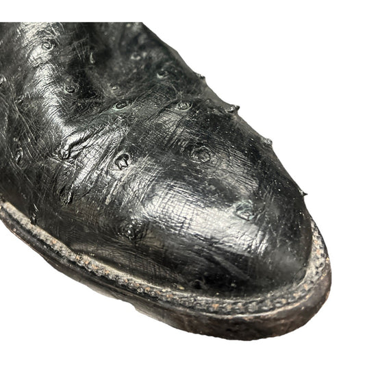 Lucchese Classic Black Full Quill Ostrich Leather Luke Western Boots Sz 11