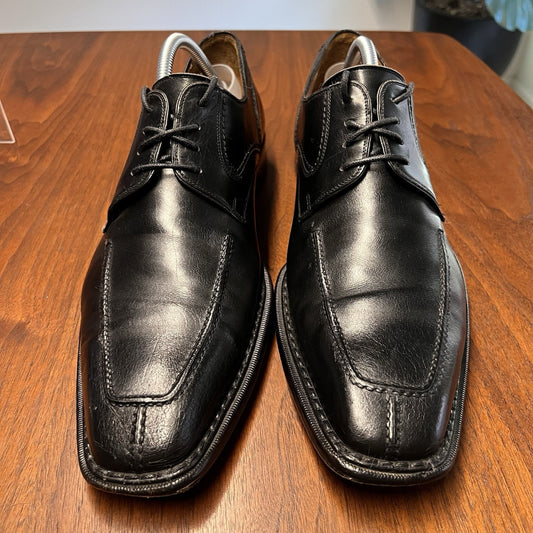 Magnanni 10XW Split Apron Toe Leather Dress Shoe 10077 Black Designer Extra Wide