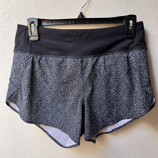 XS Athleta “Run With It” 3” Inseam Shorts Running Black Grey Pull-On Zip Pocket