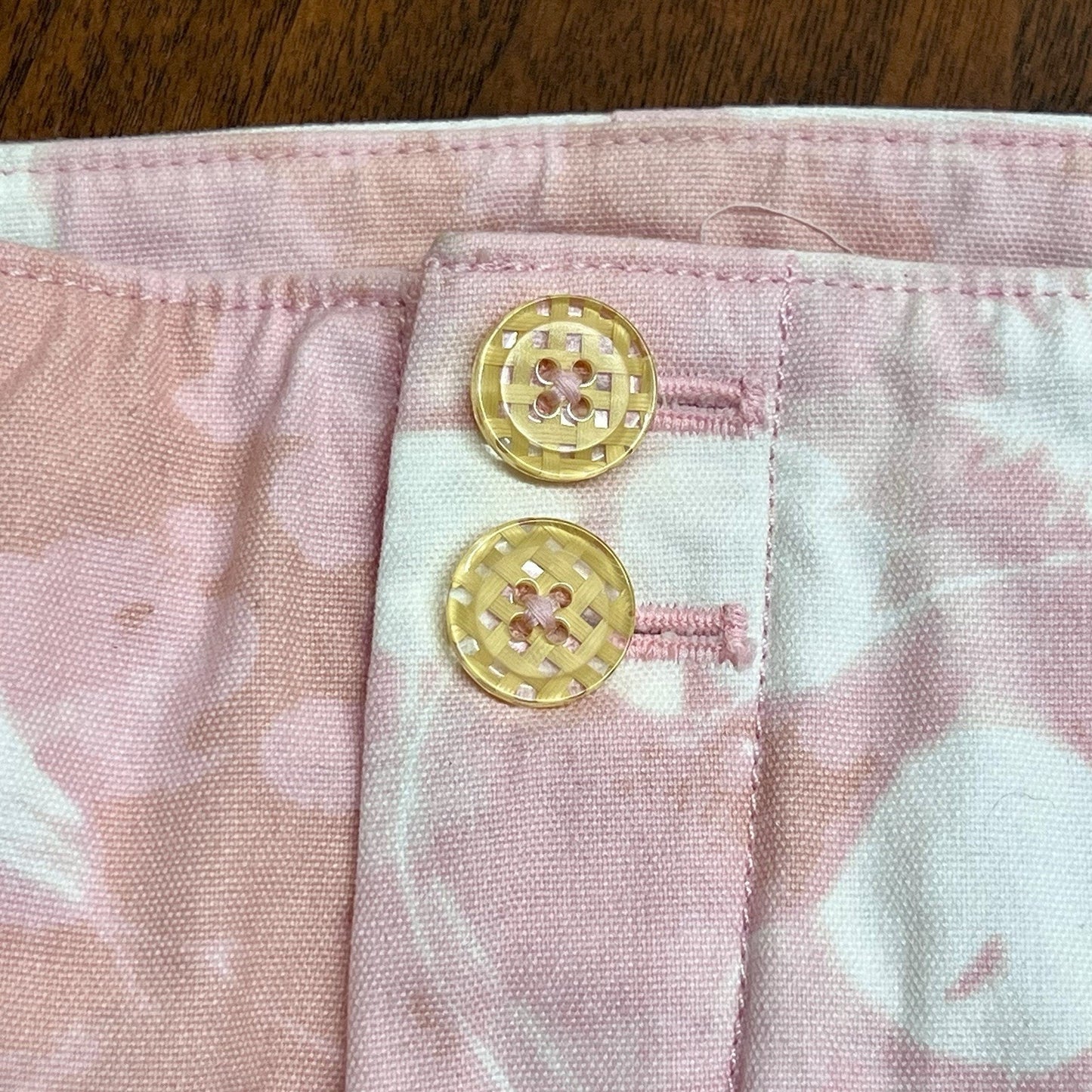 Anthropologie 2/28 Jamie Pink Tie Dye Floral Trouser High Rise Straight Leg Pant