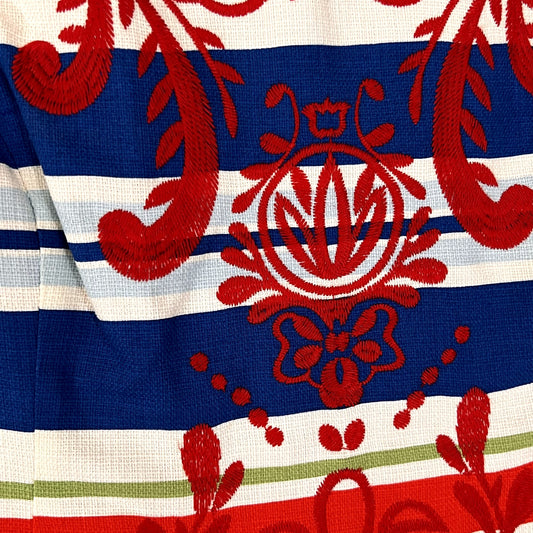 $178 NWOT Tabitha (8) Anthropologie Totem 100% Cotton Dress Stripe Embroidered