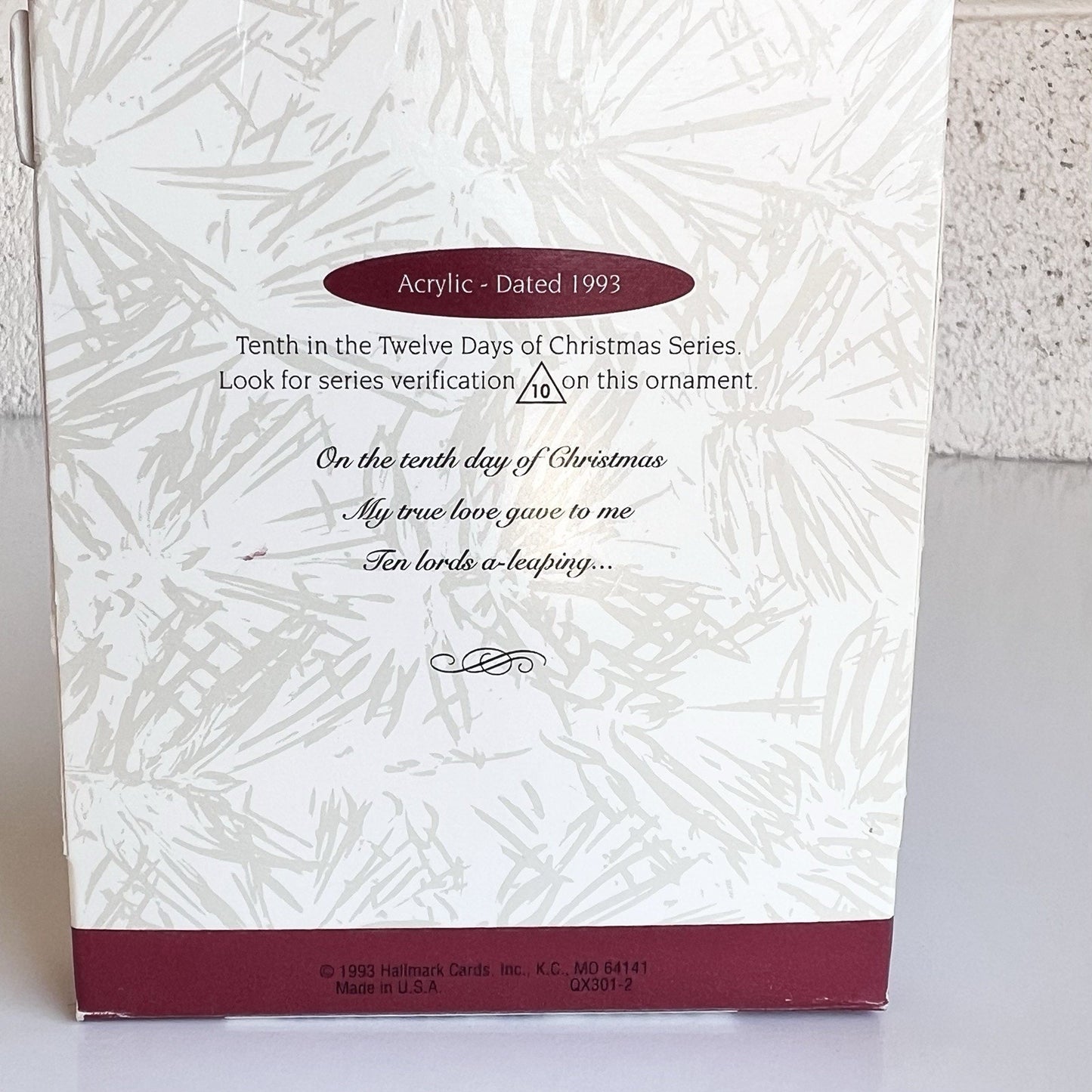Hallmark Ornament 12 Days Of Christmas Ornament #10 Twelve Lords Leaping QX3012