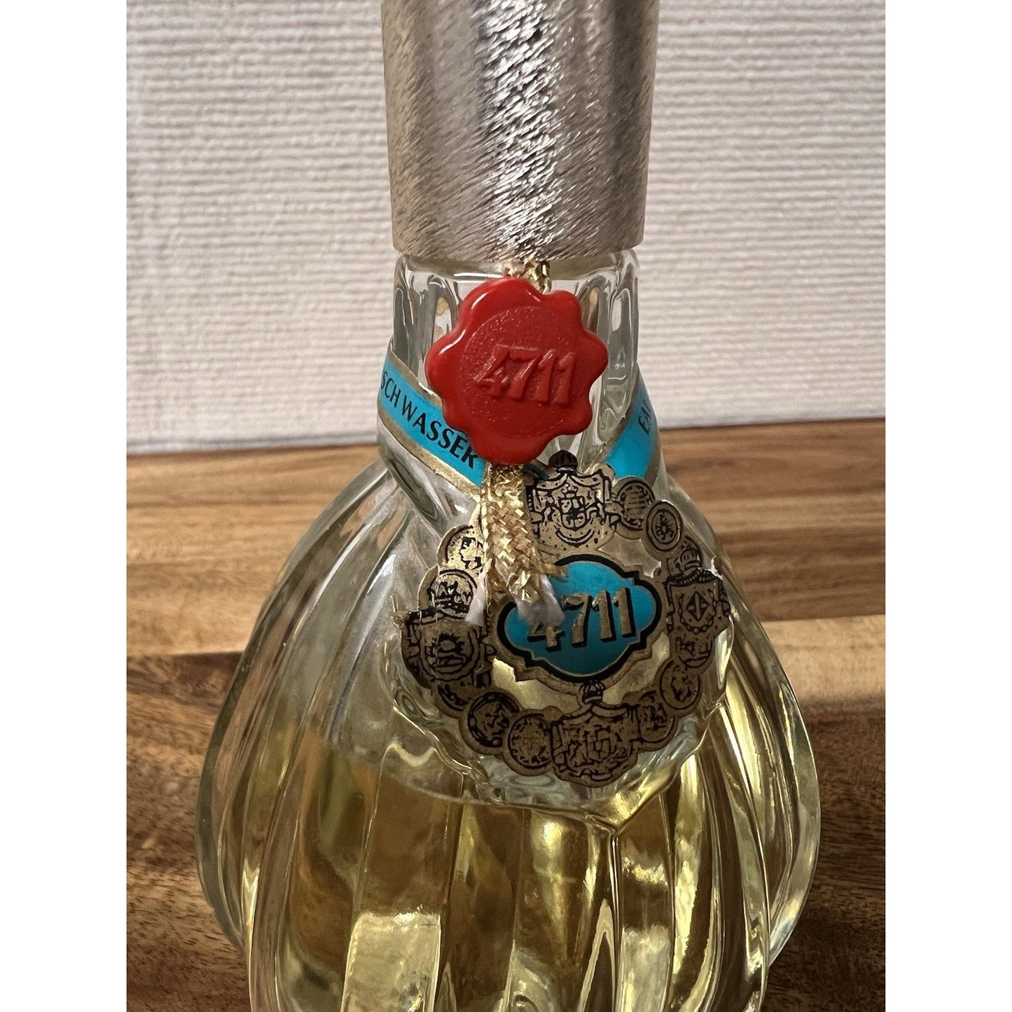 Vtg 4711 “Blau-Gold Doppelt” Eau De Cologne Glass Decanter Flacon 5fl oz