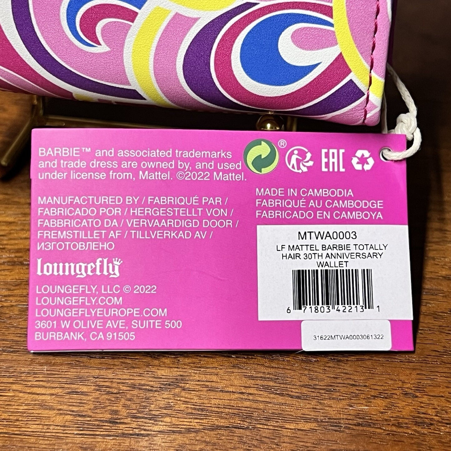 NWT Loungefly Barbie Totally Hair 30th Anniversary Wallet Collectible 2022