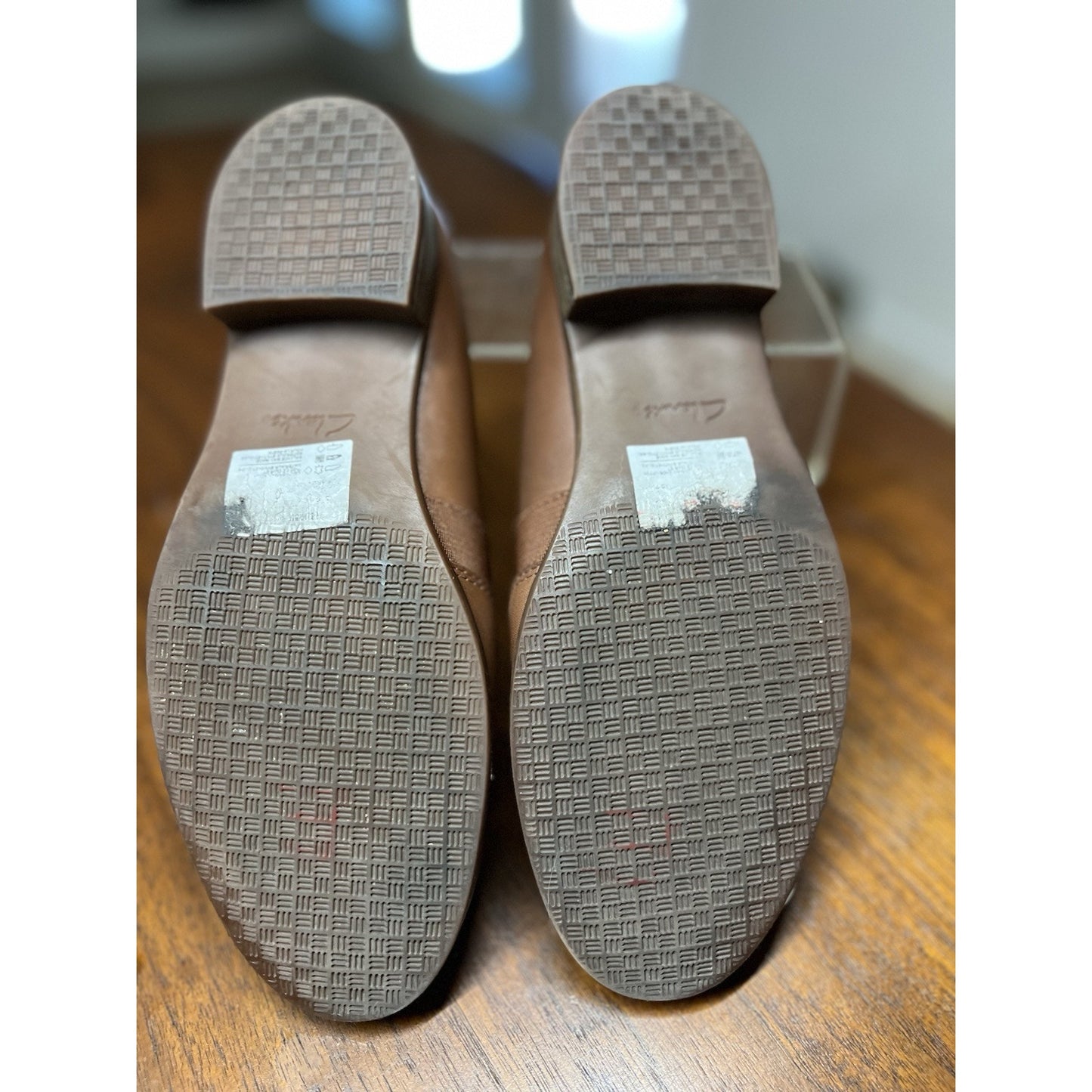 Clarks (7.5M) Trish Diva Flat Brown Leather Loafer Cushion Ortho 1” Heel Shoes