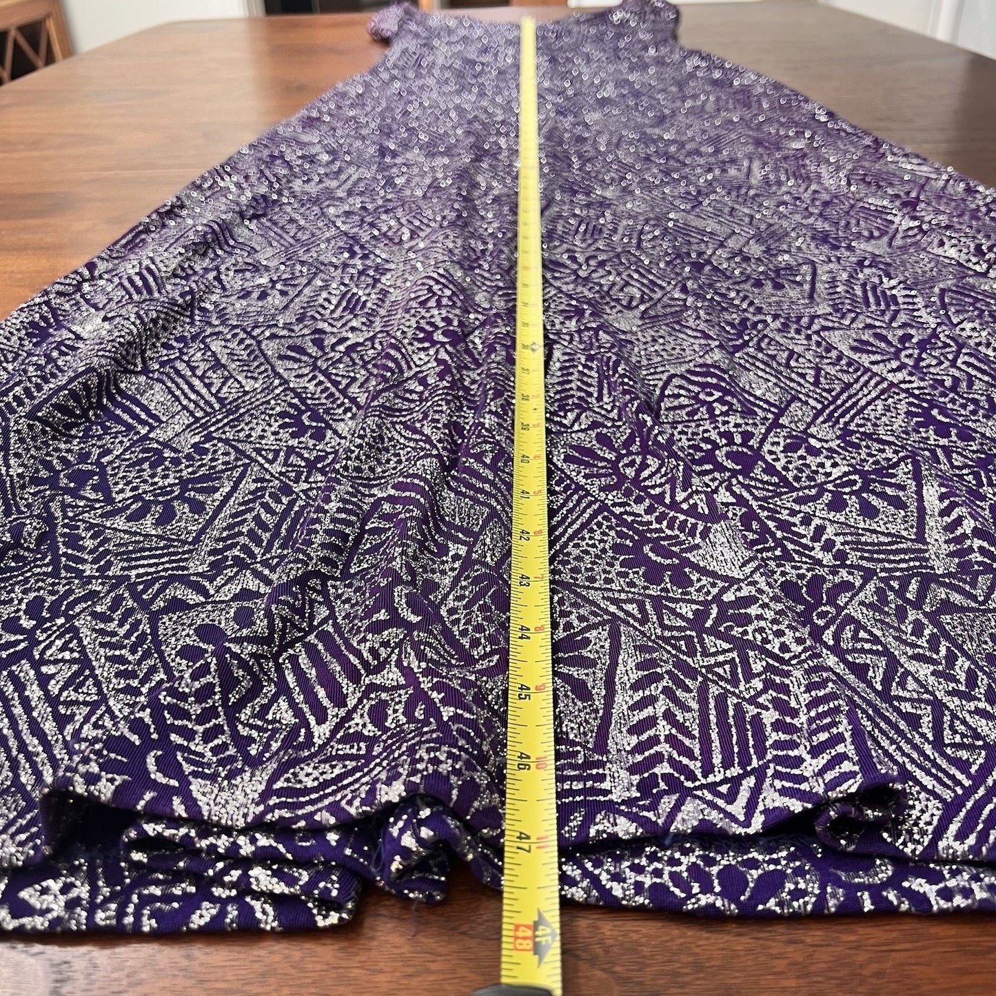 Vintage Caché Y2K Dress 6 Prom Formal Purple Silver Glitter Party 90s Slip Glam