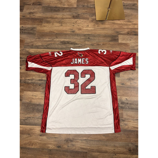 Vintage Reebok Arizona Cardinals Edgerrin James 32 Jersey White NFL Mens 2XL