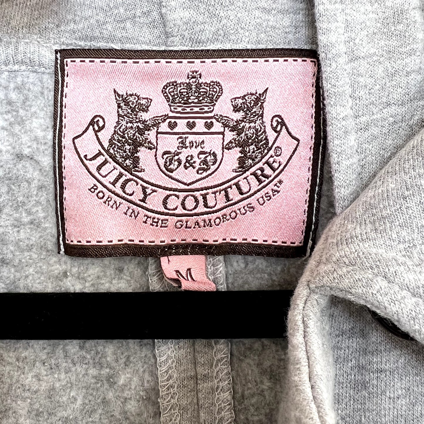 Juicy Couture Peacoat Jacket (M) Y2K Coat Hooded Empire Waist Double Breast VTG