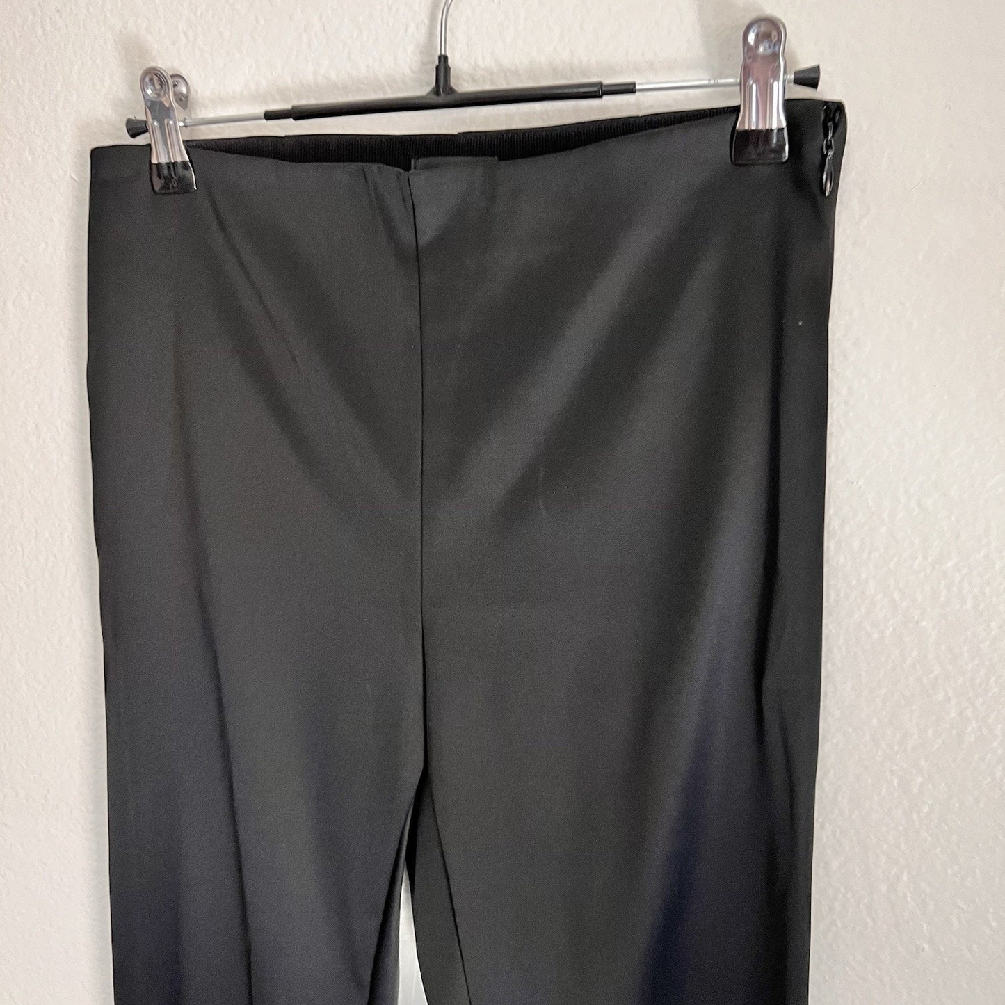 NWT $295 Theory Skinny Legging 4/27 Black Satin Stretch Pants Ankle Zip