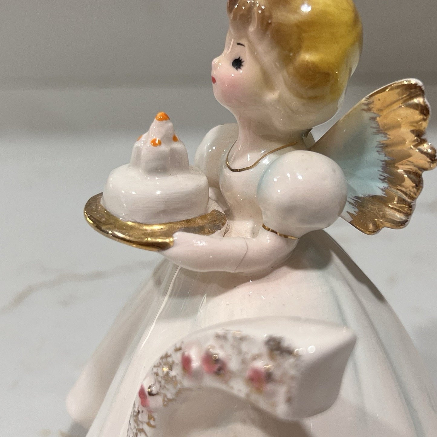Josef Originals Birthday Girl Angel Figurine 6 Years Old Flawed Figurine