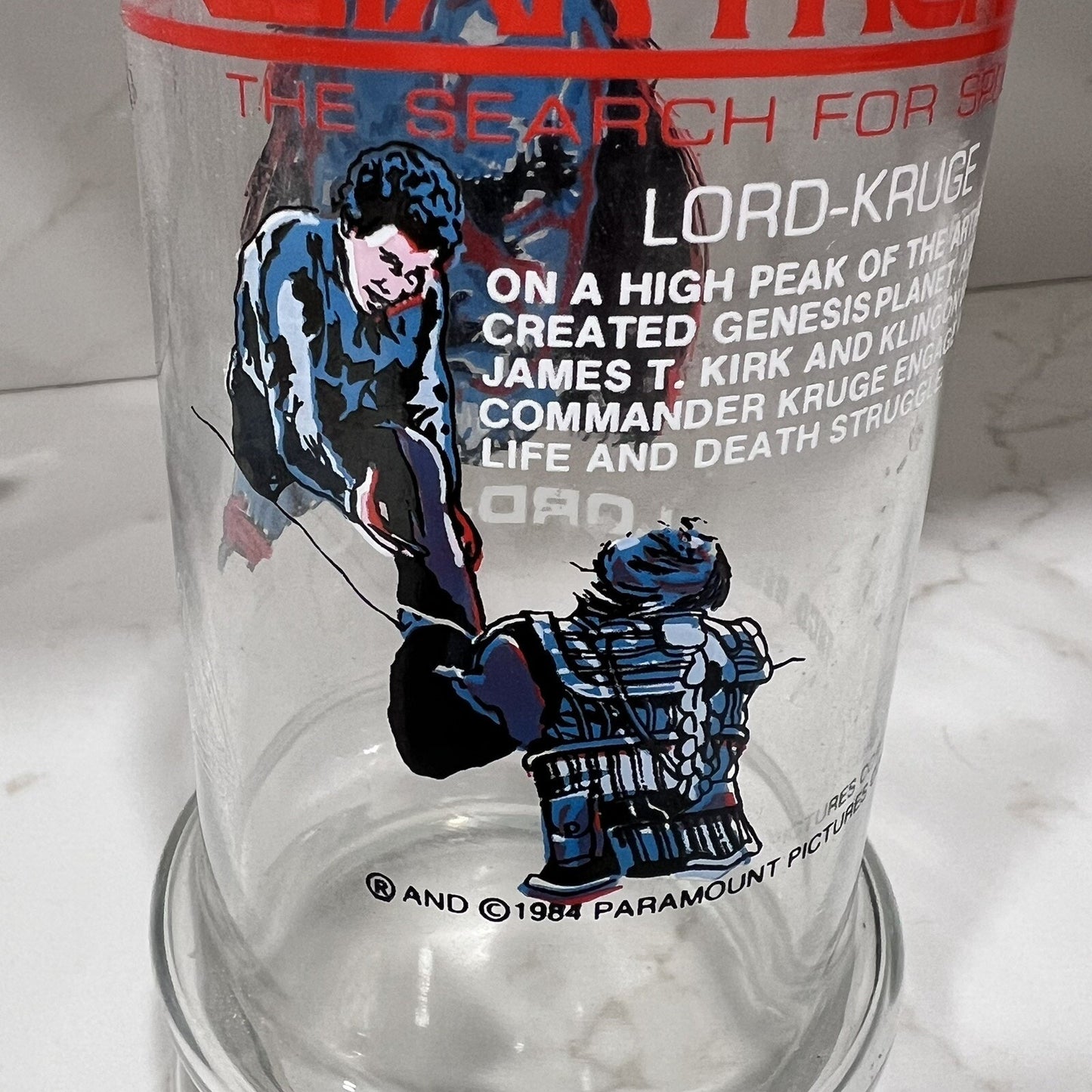 1984 Star Trek III Lord-Kruge Glass Taco Bell Vintage Collectible Promotional