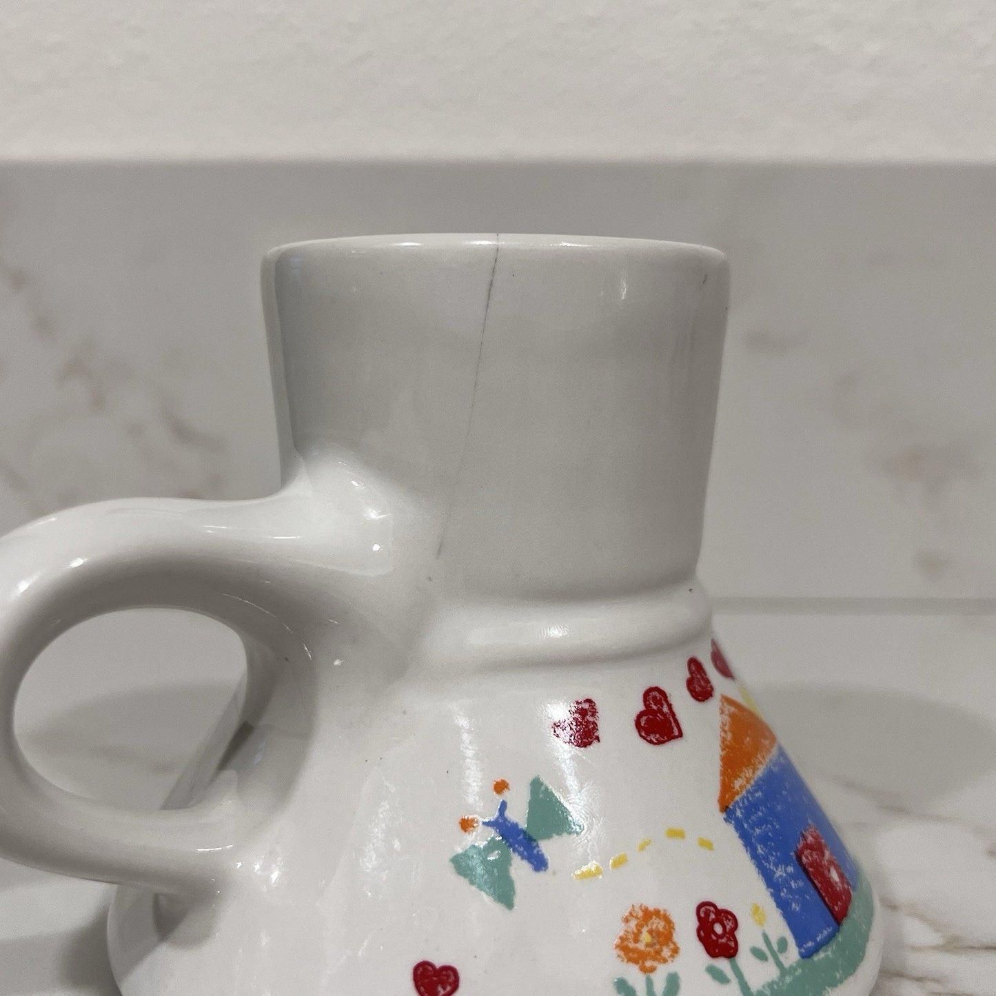 Vintage No Spill Mug “I Love My Grandma” Crayon Kitsch Retro Gift Nostalgia