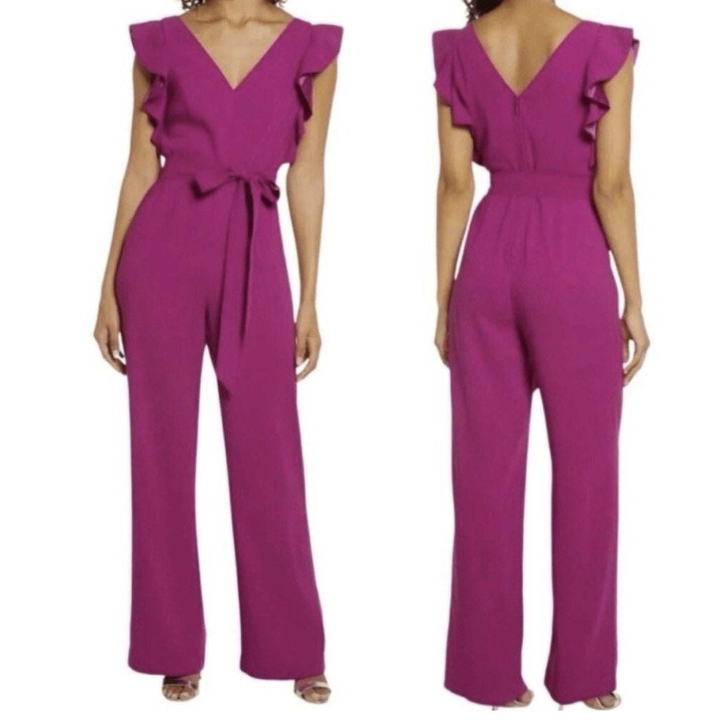 Lilly Pulitzer Kallie Ruffle Jumpsuit Bordeaux Berry Women’s Size 6