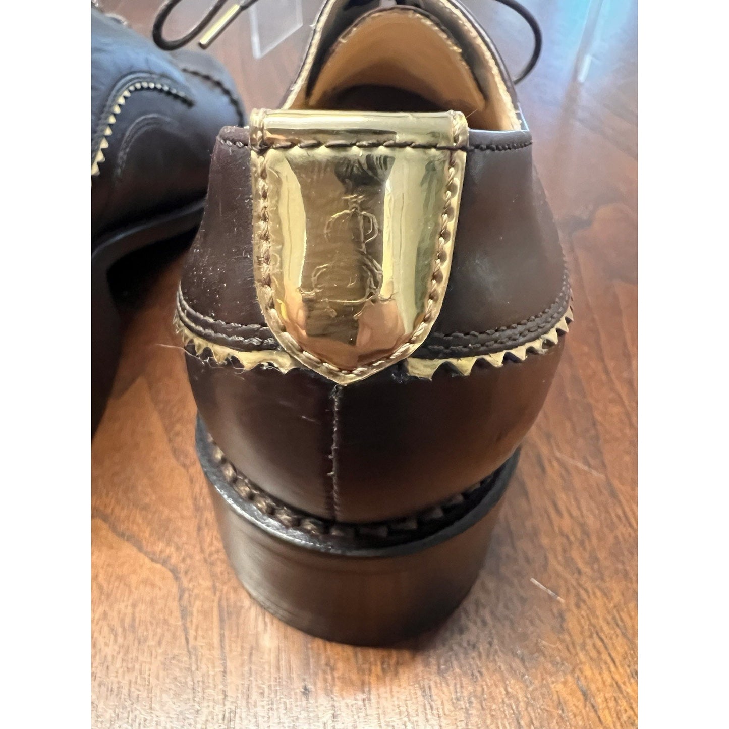 The Office of Angela Scott "Ms. Neale" brown leather derby shoes Women’s Size 5