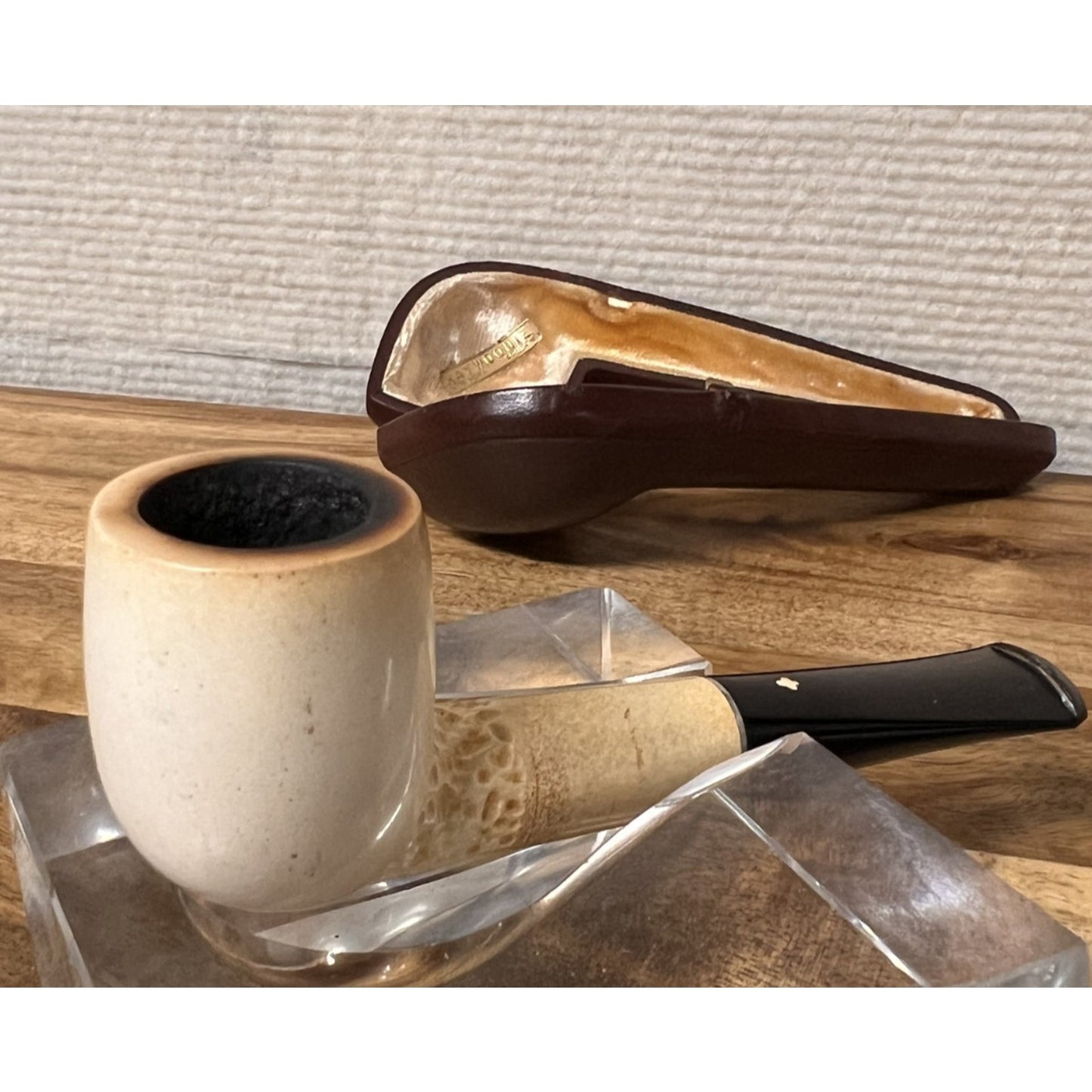 Vintage Kaywoodie Block Meerschaum Estate Pipe & Marriage Case