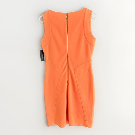 NWT Sz 8 Laundry by Shelli Segal Sleeveless Apricot Orange Bodycon Keyhole Neck
