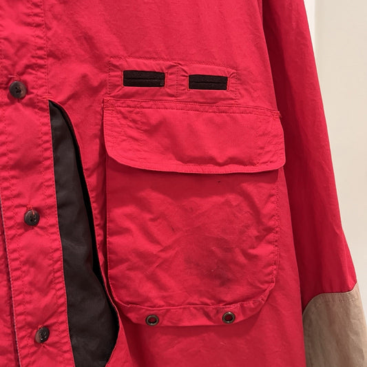 Vtg Lewis Creek 2XL Long Sleeve Shooting Shirt Red Quilted Padded Hunting Field