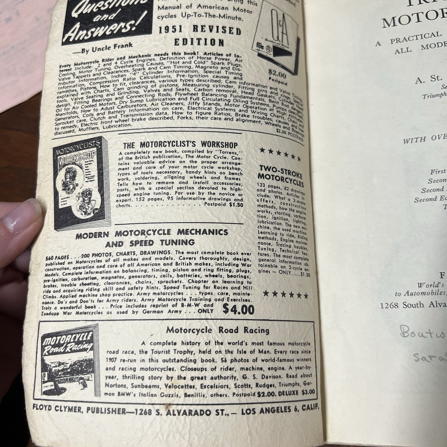 Vintage 1951 Triumph Motorcycle Service Owners Handbook **special item included*
