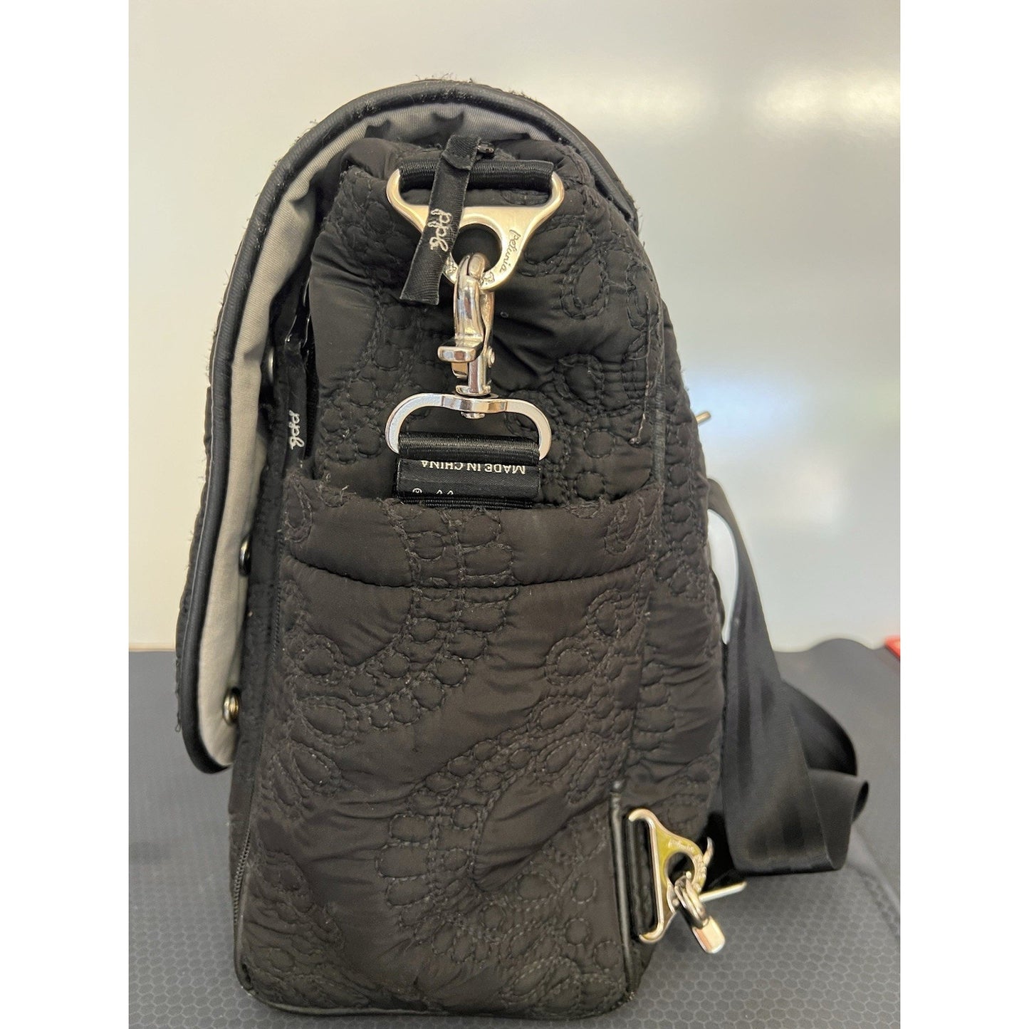PETUNIA PICKLE BOTTOM Black Quilted Boxy Backpack, Diaper Bag