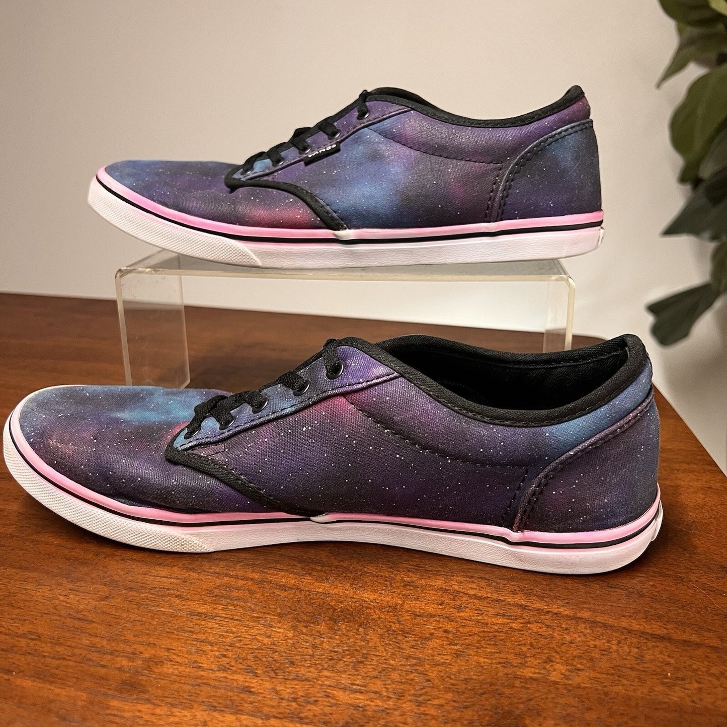 VANS LPE (Sz 9 Women) Blue Purple Pink Cosmic Galaxy Space Lace Up Lo Pro