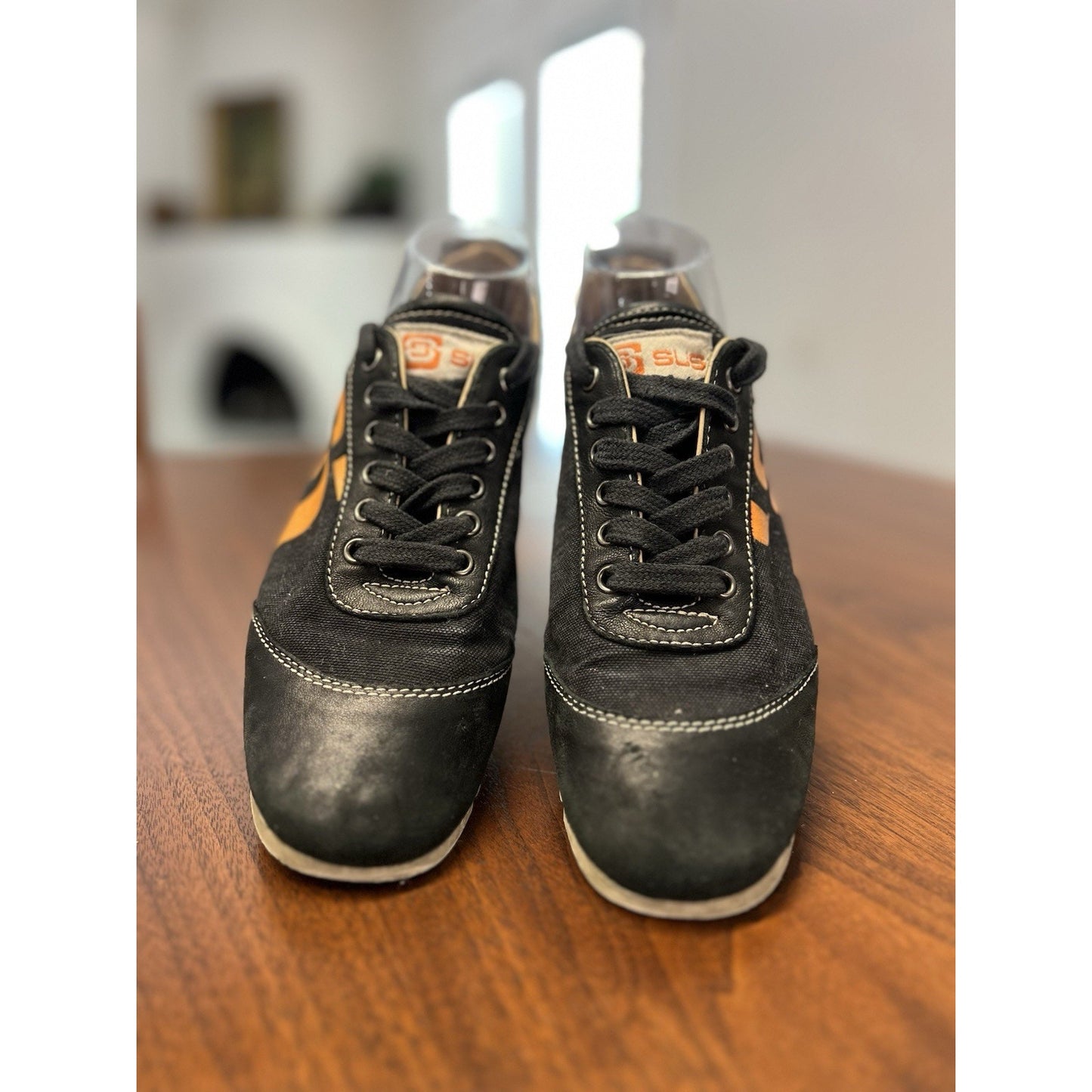 Italian Made SUS Sneakers Designed by Niteman Cordle Black Orange Size 6 Men’s