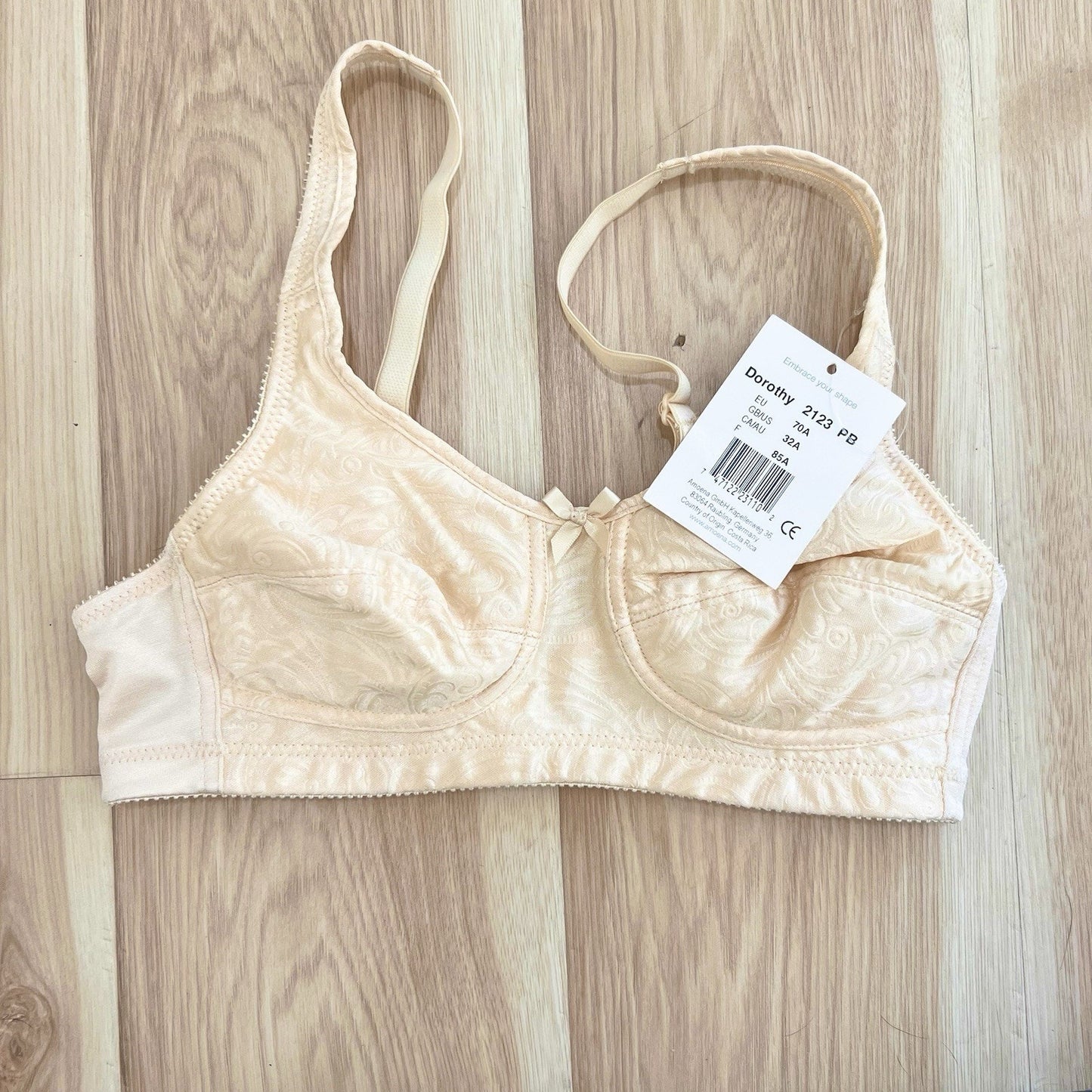 Amoena Dorothy Mastectomy Pocket Bra Soft Cup 32A Nude Post Surgery Wireless