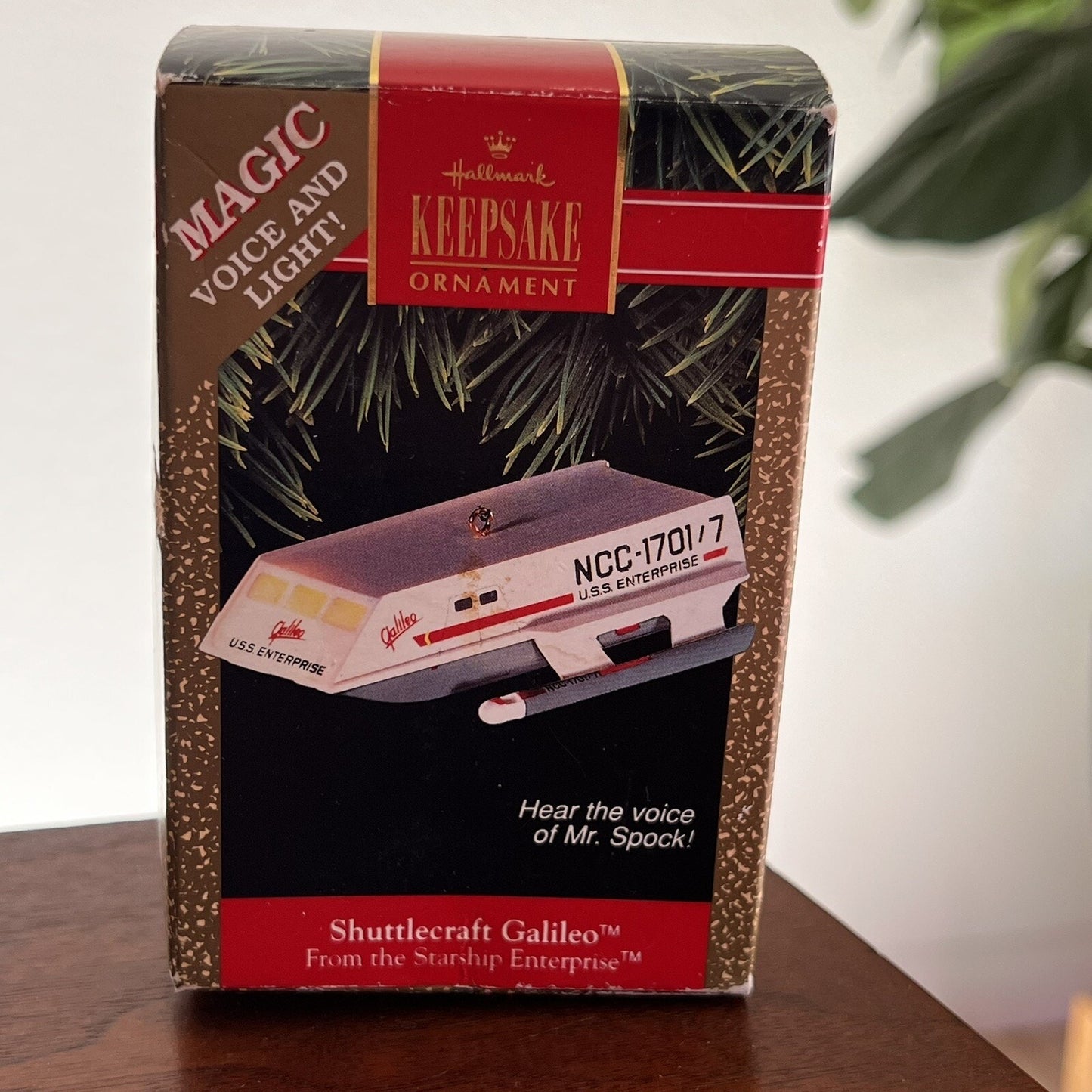 1992 Star Trek Shuttlecraft Galileo Starship Enterprise w/ Box Hallmark Ornament